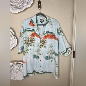 NTM: Vintage Tommy Bahama Tropical Hawaiian Button Down Short Sleeve Shirt Sz L